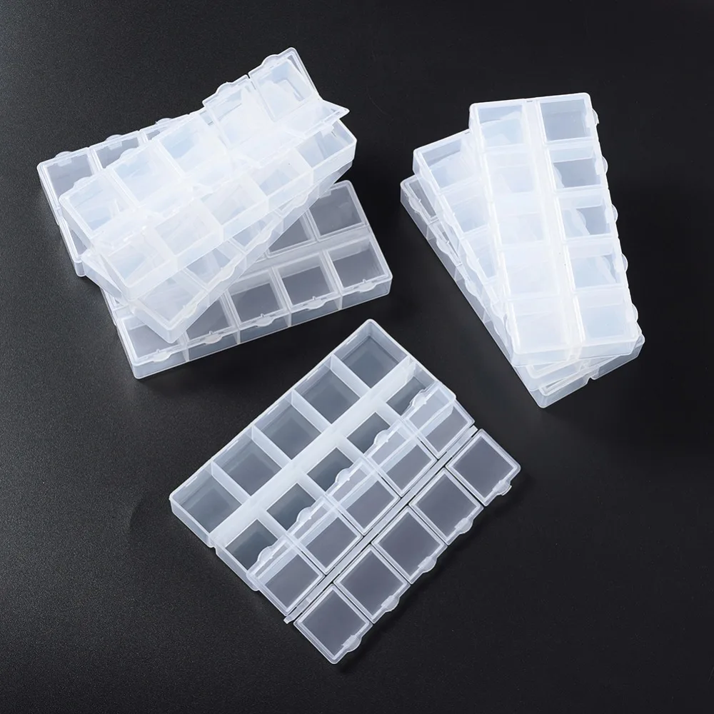 20pcs Cuboid Plastic Bead Containers Box Case for Beads Small Findings, 10 Compartments, White, 13.2x6.2x2.05cm
20pcs Cuboid Plastic Bead Containers Box Case for Beads Small Findings, 10 Compartments, White, 13.2x6.2x2.05cm