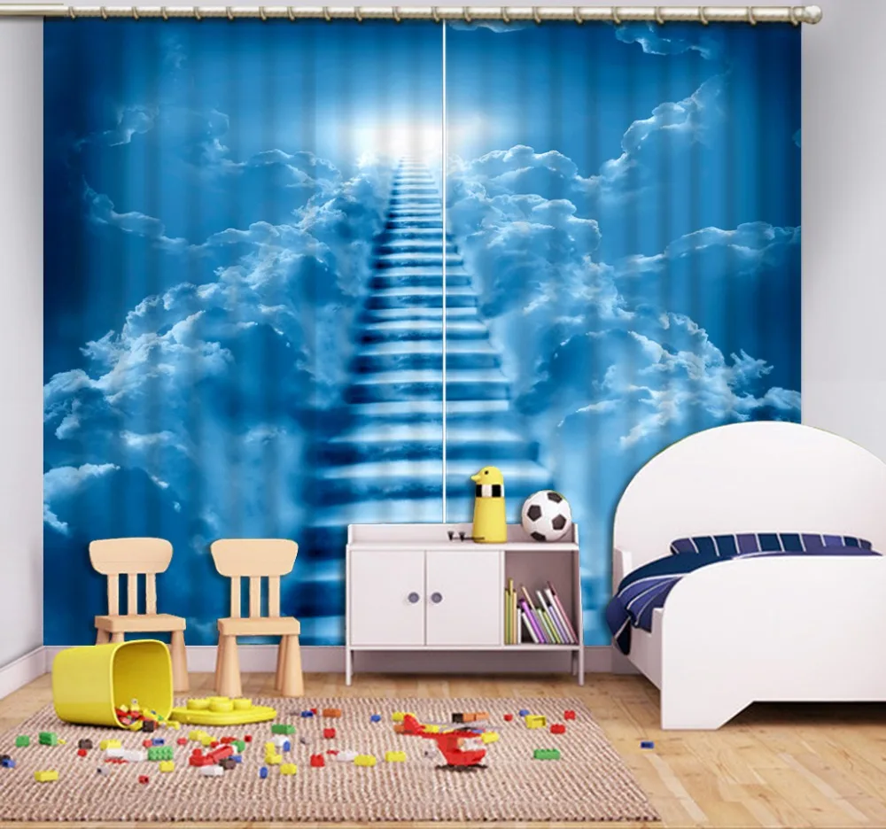 3D Curtains Blue sky ladder Living Room Hotel Door Window Shading Curtain Finished Drapes Window Blackout Curtains
3D Curtains Blue sky ladder Living Room Hotel Door Window Shading Curtain Finished Drapes Window Blackout Curtains