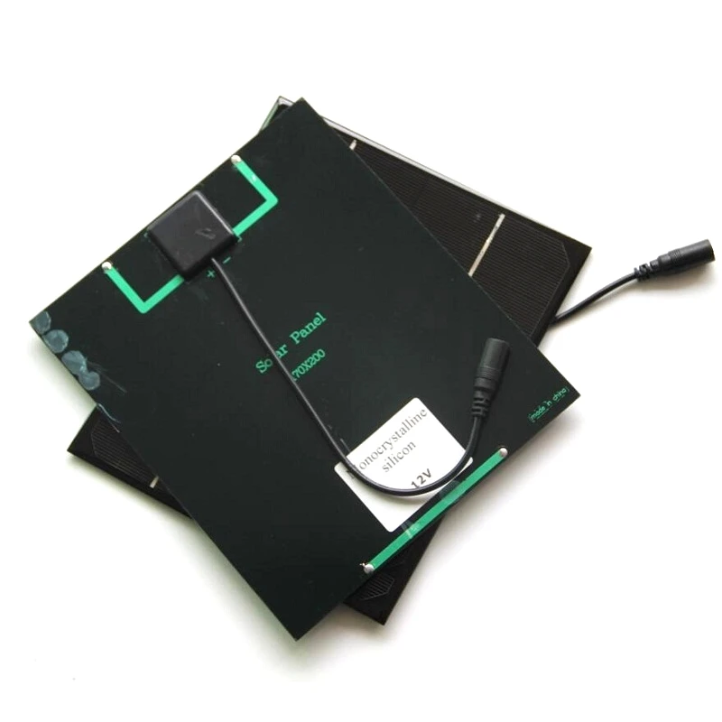 BIG Promotion 100PCS/Lot 6W 12V 500mA Solar Cell + DC Output Monocrystalline Panel DIY System/Charger 200*170*3MM | Электроника