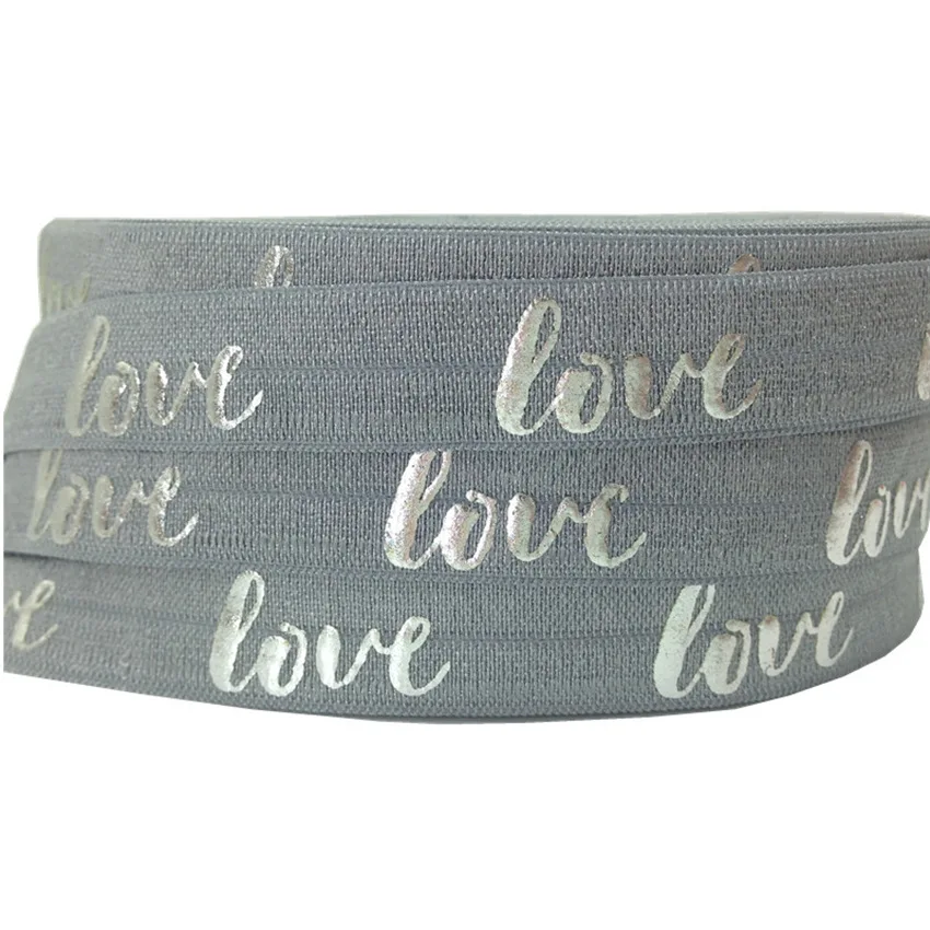 5Y 16mm Grey Love Silver Foil Fold Over Elastic Ribbon for sewing accessories DIY Hair Ties Hair Accessories
5Y 16mm Grey Love Silver Foil Fold Over Elastic Ribbon for sewing accessories DIY Hair Ties Hair Accessories