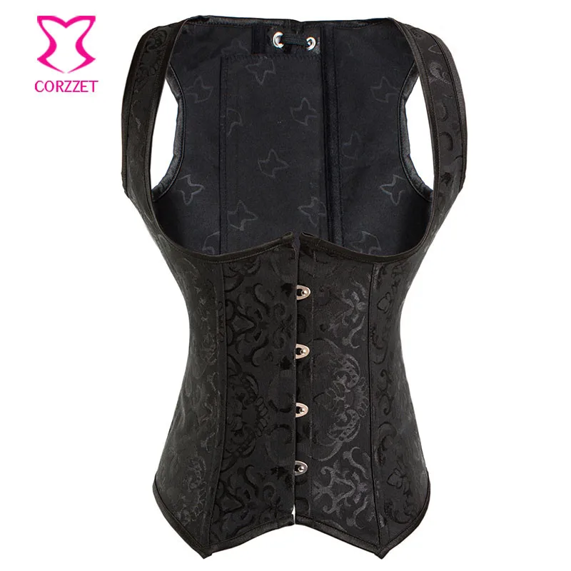 Black Jacquard Cupless Steel Boned Corsets Plus Size Women Corselet Underbust Waist Trainer Corset Vest Sexy Gothic Clothing 6XL
Black Jacquard Cupless Steel Boned Corsets Plus Size Women Corselet Underbust Waist Trainer Corset Vest Sexy Gothic Clothing 6XL