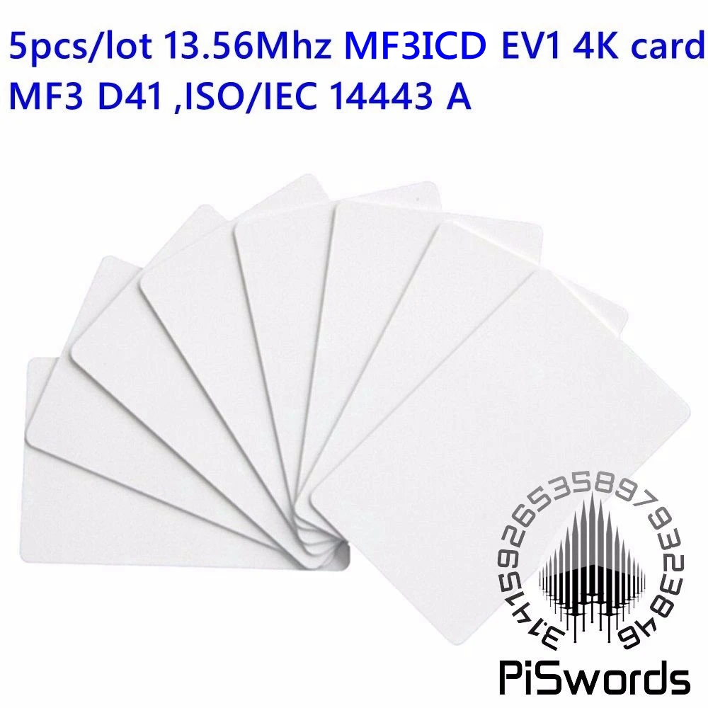 Фото 5 шт./лот MF3ICD(H) Desfire 41 M3 IC D41 4K 13 56 МГц ISO14443A pvc NFC RFID пустая карта|card card|card blanksic card |