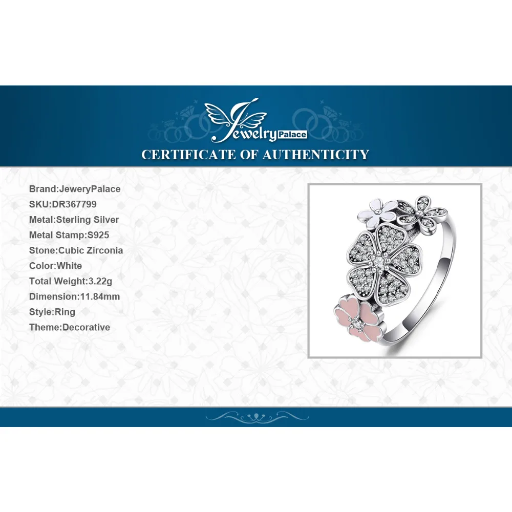 Jewelrypalace стерлингового серебра 925 блеск ромашки кубического циркония кольцо