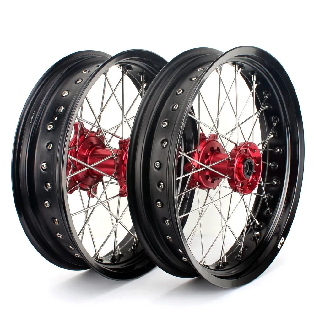BIKINGBOY 17*3 5 17*4 колесо для супермото обода полные ступицы Honda CRF 250R 2004 2013 CRF450R 2002 2012 CR 125