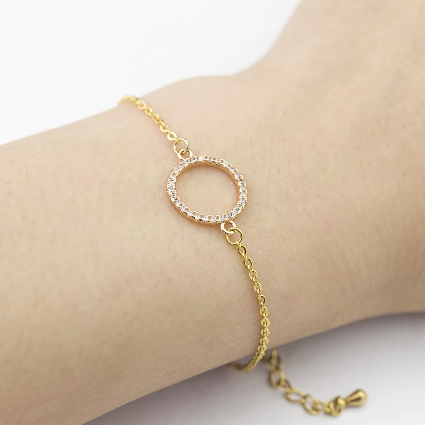 Trendy new bracelet Eternal crystal bracelet gold round exquisite bracelet Stainless steel simple ladies jewelry Pulseira
Trendy new bracelet Eternal crystal bracelet gold round exquisite bracelet Stainless steel simple ladies jewelry Pulseira