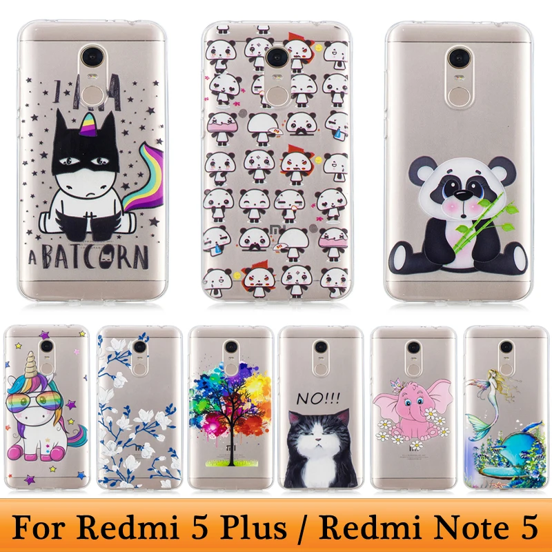Милый силиконовый чехол с мультяшным рисунком для Xiaomi Redmi 5 Plus Hongmi Xiomi Note 3D