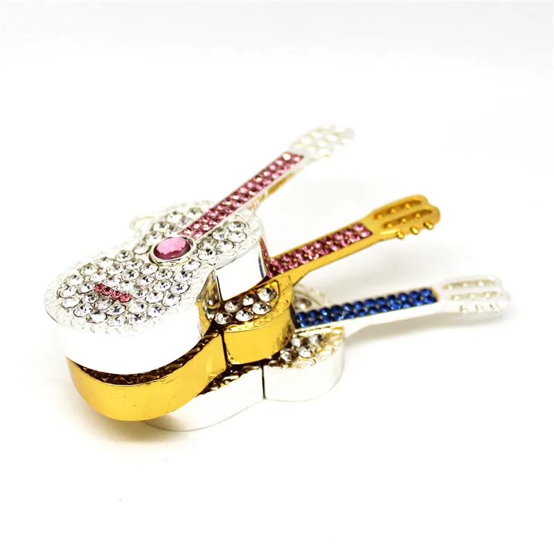 Fashion Metal Crystal 4GB USB Flash Drive 8GB 16GB Pen Drive 32GB Pendrive 64GB U Disk Gold/Silver Diamond Guitar Memory stick
Fashion Metal Crystal 4GB USB Flash Drive 8GB 16GB Pen Drive 32GB Pendrive 64GB U Disk Gold/Silver Diamond Guitar Memory stick