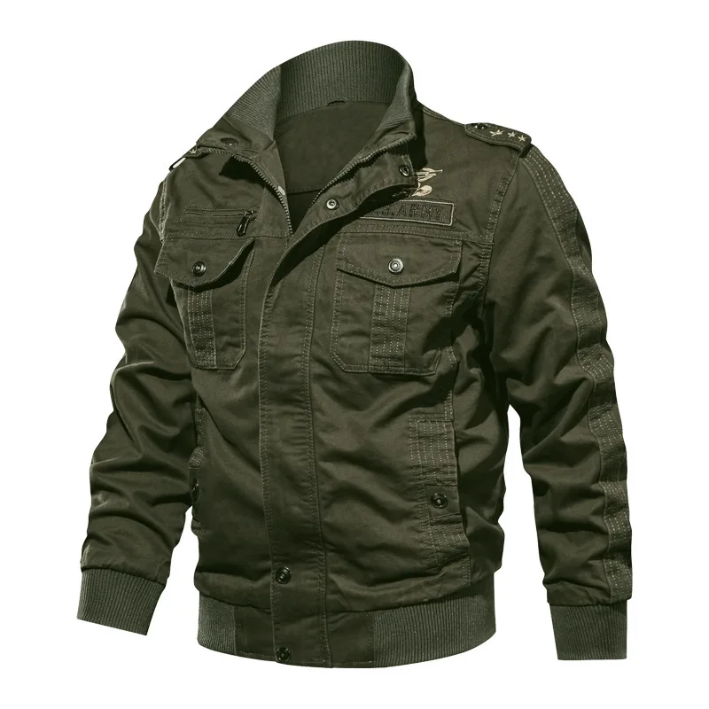 Autumn Men Cotton Causal Pocket Military Jackets Coat Men's Air Force Pilot Winter Streetwear Overcoat Clothing Plus Size 6XL
Autumn Men Cotton Causal Pocket Military Jackets Coat Men's Air Force Pilot Winter Streetwear Overcoat Clothing Plus Size 6XL