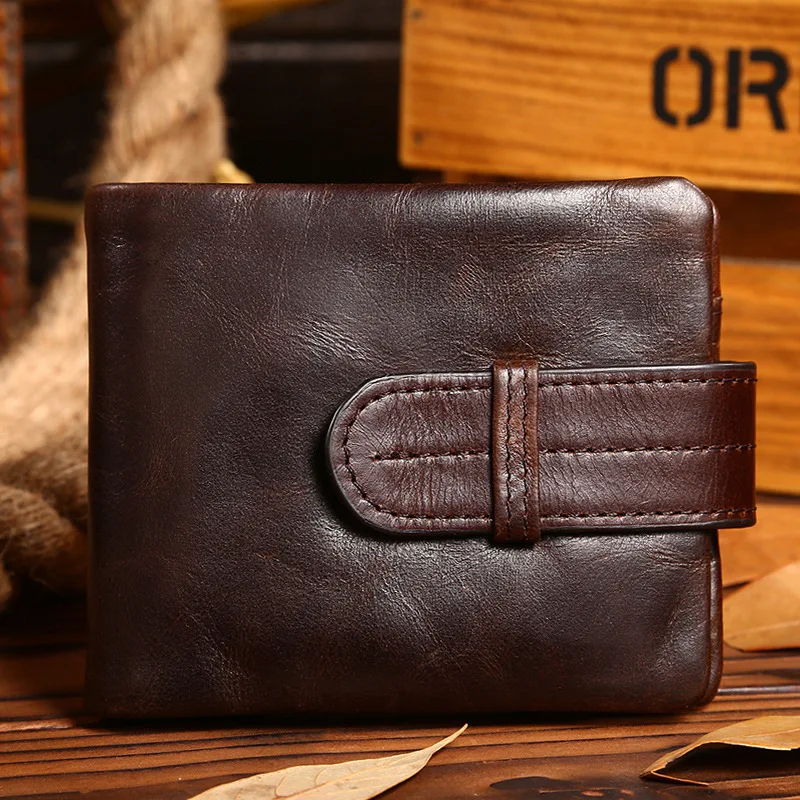 High Quality Genuine Leather Men Wallets Short Coin Purse Small Wallet Cowhide Card Holder Pocket Billetera Hombre | Багаж и сумки