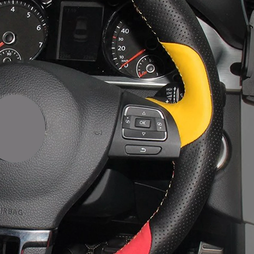 Hand Sew Black Yellow Leathe Red Suede Car Steering Wheel Cover for Volkswagen VW Gol Tiguan Passat B7 Passat CC Touran Jet
Hand Sew Black Yellow Leathe Red Suede Car Steering Wheel Cover for Volkswagen VW Gol Tiguan Passat B7 Passat CC Touran Jet