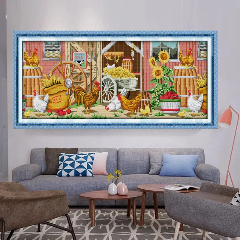 Farmhouse Cross Stitch Kits Sunset canvas Printed pattern patterns Country house Embroidery Needlework Easy Cross-stitch set
Farmhouse Cross Stitch Kits Sunset canvas Printed pattern patterns Country house Embroidery Needlework Easy Cross-stitch set