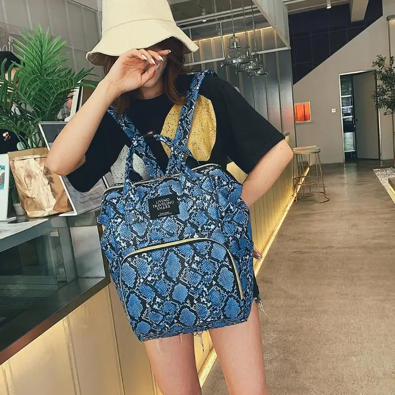 Multi-pocket Baby Nappy Diaper Bag Snake Print Mommy Travel Backpacks Large PU Leather Maternity Nappy Mummy Bags
Multi-pocket Baby Nappy Diaper Bag Snake Print Mommy Travel Backpacks Large PU Leather Maternity Nappy Mummy Bags