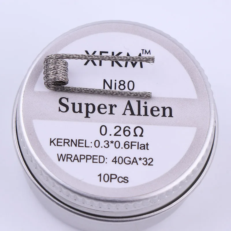 XFKM 10pcs NI80 Nichrome High Density super alien Clapton Prebuilt Coils for E Cig RDA RTA RBA Atomizer Heating Wire
XFKM 10pcs NI80 Nichrome High Density super alien Clapton Prebuilt Coils for E Cig RDA RTA RBA Atomizer Heating Wire