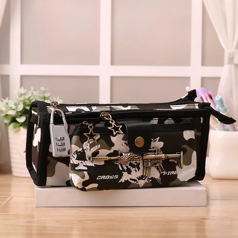 Camouflage Boys School Pencil Case Pen Bag Student Stationery High-capacity Pencil Bag Box School Supplies with Code Lock
Camouflage Boys School Pencil Case Pen Bag Student Stationery High-capacity Pencil Bag Box School Supplies with Code Lock