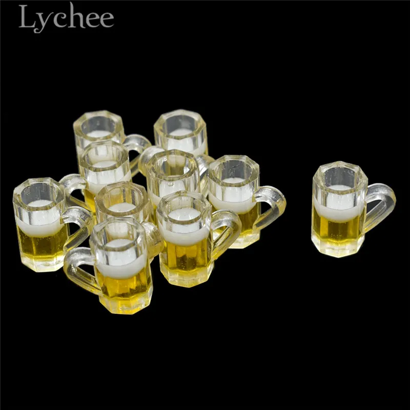 Фото Lychee срок службы 10 шт Мини Пивная кружка модель кукольного домика тонкая