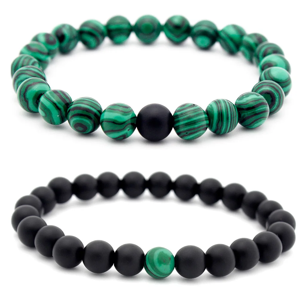 2Pcs/Set 8mm Matte Black Matte Stone Malachite Couple Bracelet Elastic Natural Beaded Bracelets for Men Women Fashion Jewelry
2Pcs/Set 8mm Matte Black Matte Stone Malachite Couple Bracelet Elastic Natural Beaded Bracelets for Men Women Fashion Jewelry