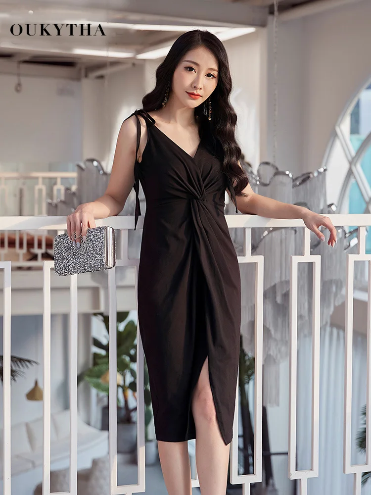 Oukytha Women Vest Dress Sexy Tie Spaghetti Strap Low-Cut Neck Dress For Female Summer 2019 Party Dresses Elegant Women Clothing
Oukytha Women Vest Dress Sexy Tie Spaghetti Strap Low-Cut Neck Dress For Female Summer 2019 Party Dresses Elegant Women Clothing