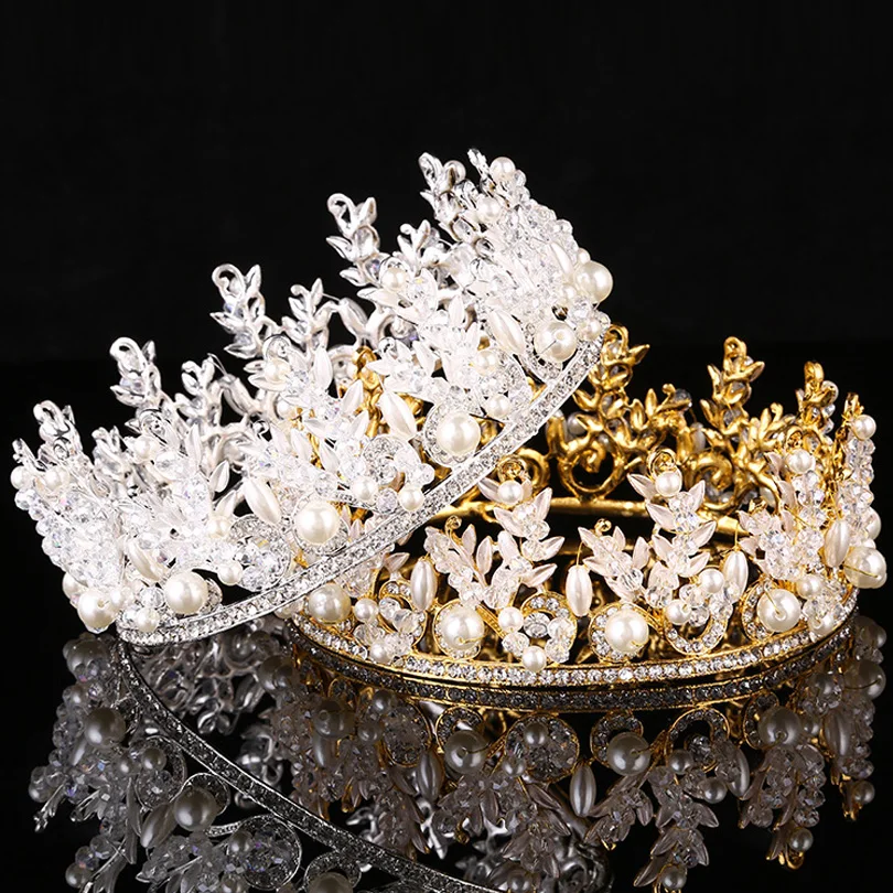 Vintage Wedding Crown Tiara Bridal Hair Accessories Fashion Gold Hair Jewelry Crystal Pearl Bride Headband Headpieces
Vintage Wedding Crown Tiara Bridal Hair Accessories Fashion Gold Hair Jewelry Crystal Pearl Bride Headband Headpieces