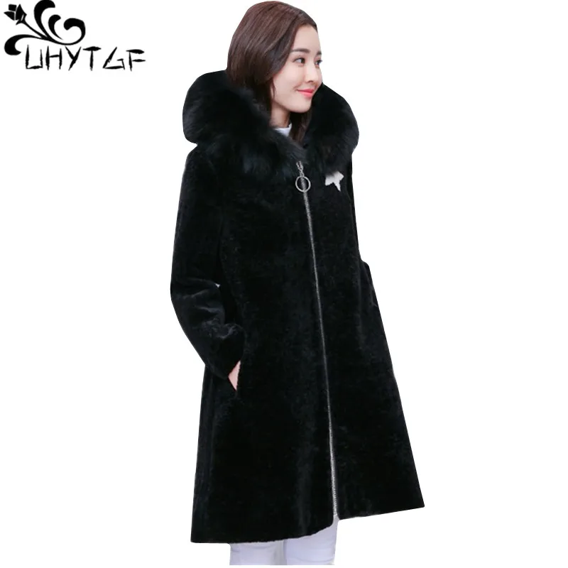 UHYTGF New Casual Winter jacket Women fashion Sheep shearing Fur coat Fox fur collar hooded slim warm long outerwear Plus size89
UHYTGF New Casual Winter jacket Women fashion Sheep shearing Fur coat Fox fur collar hooded slim warm long outerwear Plus size89