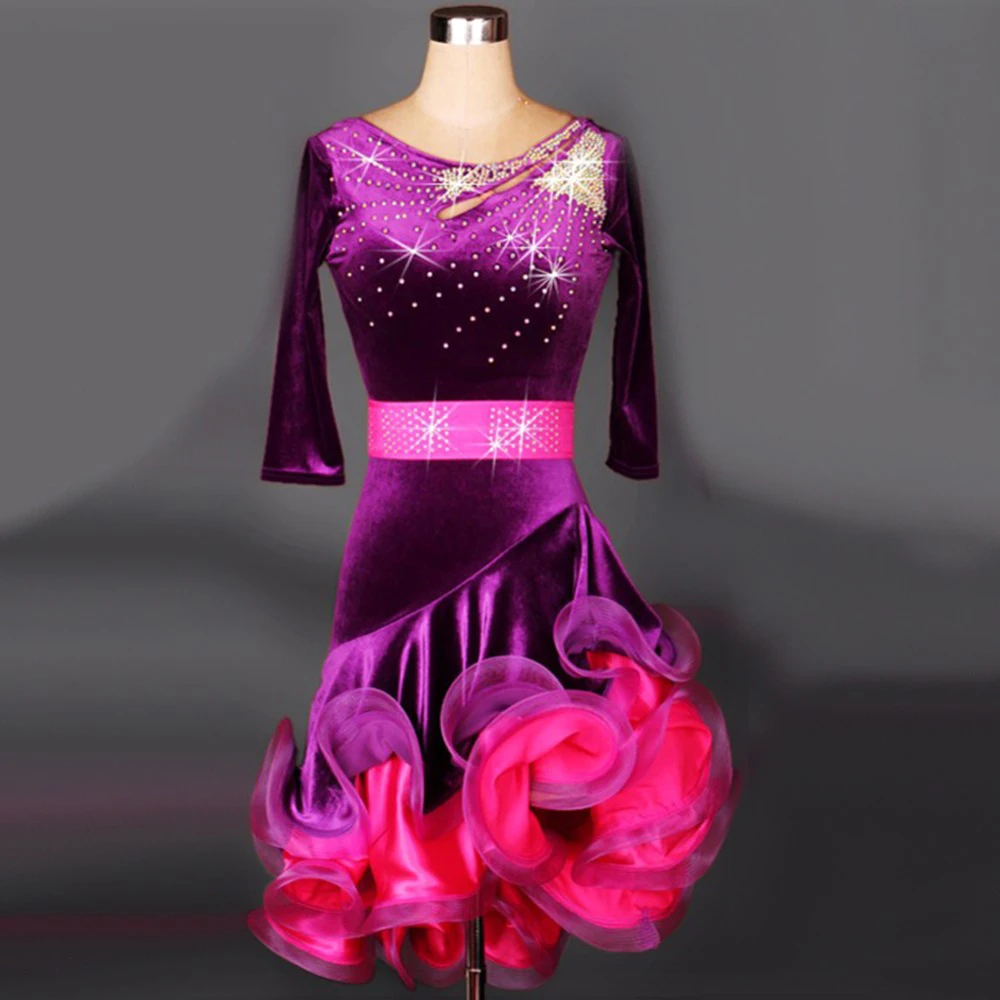 Lady/Girls Custom Latin Dance Dress Women Purple/Black Tango/Cha Cha/Rumba/Samba Dress For Dancing Regatas Femininas Adult/Child
Lady/Girls Custom Latin Dance Dress Women Purple/Black Tango/Cha Cha/Rumba/Samba Dress For Dancing Regatas Femininas Adult/Child