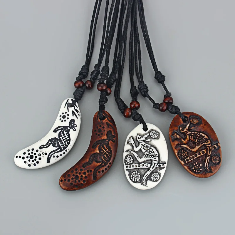 12 pcs Brown/White Yak Bone Resin Oval/Arc Carve Kangaroo Charm Pendant Necklace Surfer Black Wax Cotton Cord Adjustable
12 pcs Brown/White Yak Bone Resin Oval/Arc Carve Kangaroo Charm Pendant Necklace Surfer Black Wax Cotton Cord Adjustable