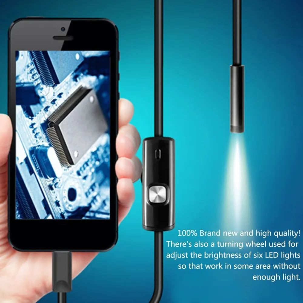 1 M /7mm Lens USB Cable Mini Rigid Inspection Camera Snake Tube Waterproof Endoscope Borescope with 6 LED for Android Phone
1 M /7mm Lens USB Cable Mini Rigid Inspection Camera Snake Tube Waterproof Endoscope Borescope with 6 LED for Android Phone