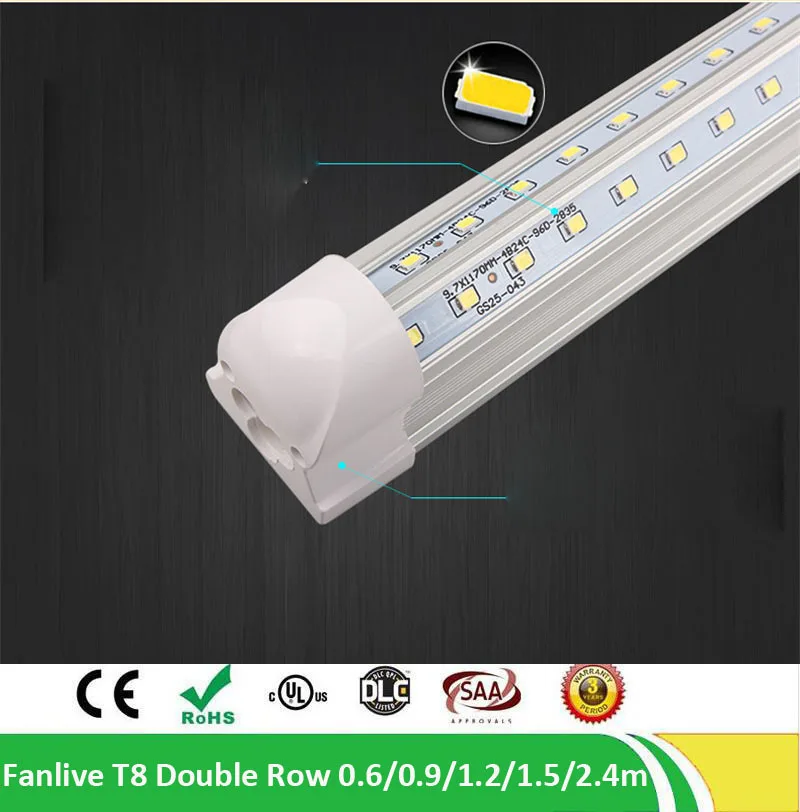 V Shape LED Tube 8ft 6ft 5ft 4ft 3ft 2ft T8 LED Tube Lights 270 Degree Beam Angle G13 Base Led Lighting Bulbs AC85-265V
V Shape LED Tube 8ft 6ft 5ft 4ft 3ft 2ft T8 LED Tube Lights 270 Degree Beam Angle G13 Base Led Lighting Bulbs AC85-265V