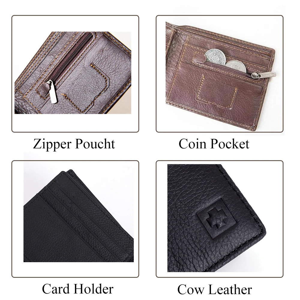 Мужской короткий кошелек из натуральной кожи с RFID защитой|brand purse|business pursesfashion brand