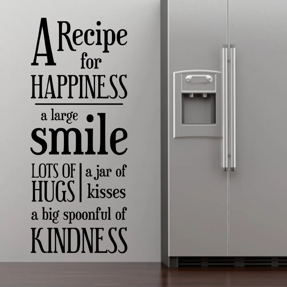 2018 Home Decoration Accessories A Recipe For Happiness Wall Decal Vinyl Sticker Interior Home Art Murals Bedroom Decor X462
2018 Home Decoration Accessories A Recipe For Happiness Wall Decal Vinyl Sticker Interior Home Art Murals Bedroom Decor X462