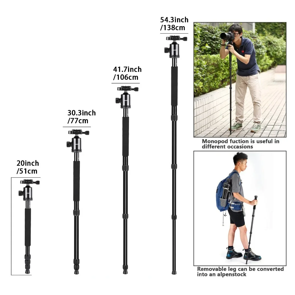Neewer Tripod Monopod 163cm with 360 degree swivel ball head+Fluid Video Camera Head+1/4" Screw Quick Release Plate for DSLR
Neewer Tripod Monopod 163cm with 360 degree swivel ball head+Fluid Video Camera Head+1/4" Screw Quick Release Plate for DSLR