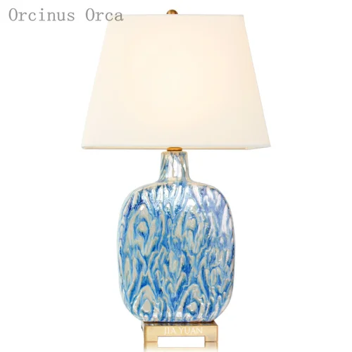 High-end customized American Retro Blue Gradient Ceramic desk lamp bedside lamp creative hand-painted decorative desk lamp
High-end customized American Retro Blue Gradient Ceramic desk lamp bedside lamp creative hand-painted decorative desk lamp