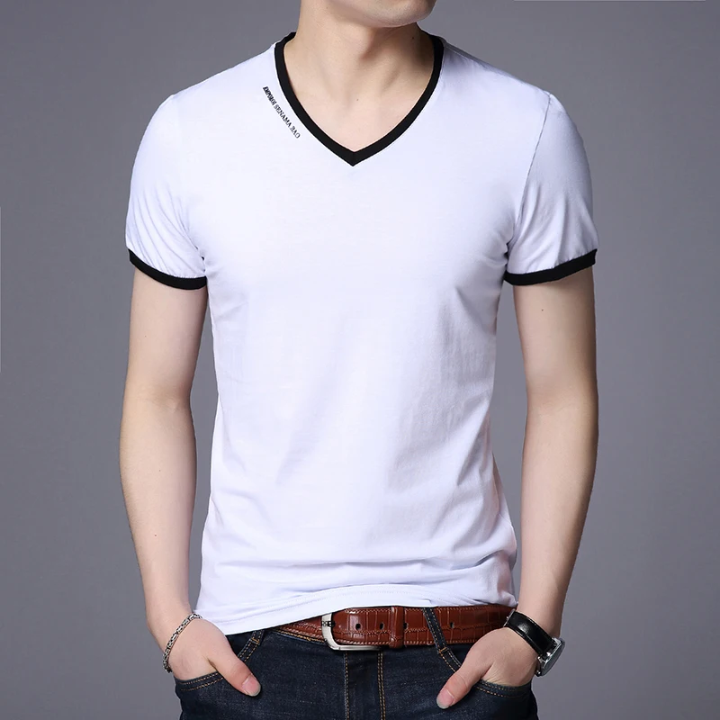 Men Mercerized Cotton Brand-Clothing Casual Men T-Shirt New Mens T Shirts Fashion Summer V-Neck Slim Fit Short Sleeve T Shirt
Men Mercerized Cotton Brand-Clothing Casual Men T-Shirt New Mens T Shirts Fashion Summer V-Neck Slim Fit Short Sleeve T Shirt