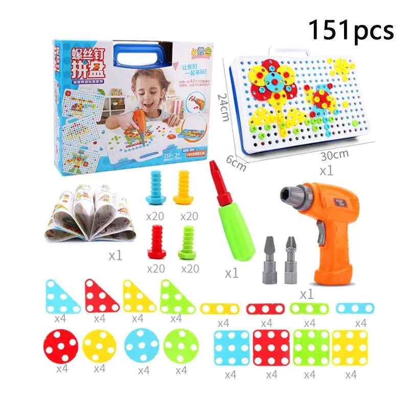 Children Drill Puzzle Educational Toys Diy Screw Group Toys Kids Tool Kit Plastic Boy Jigsaw Mosaic Design Building Toy
Children Drill Puzzle Educational Toys Diy Screw Group Toys Kids Tool Kit Plastic Boy Jigsaw Mosaic Design Building Toy