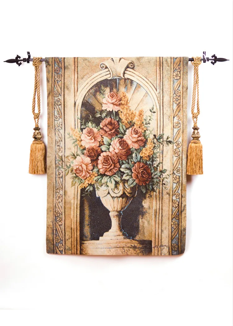 90*125cm Belgian jacquard wall tapestry European still life cloth paintings classic nostalgic wind hanging cloth home dec fabric
90*125cm Belgian jacquard wall tapestry European still life cloth paintings classic nostalgic wind hanging cloth home dec fabric