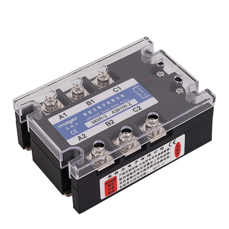 100A three phase Solid state relay (MGR-3 A48100 Z) SSR AC control AC 70-280VAC To 480VAC Free shipping With protective covers
100A three phase Solid state relay (MGR-3 A48100 Z) SSR AC control AC 70-280VAC To 480VAC Free shipping With protective covers