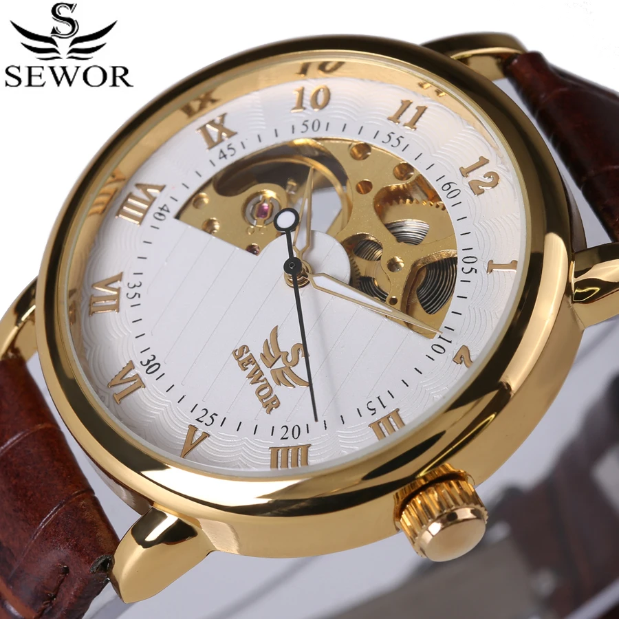SEWOR 2018 Luxury Brand Watch Men's Mechanical Business Clock Dress Men's Watches Leather Strap Men Watch Half Skeleton Exqui
SEWOR 2018 Luxury Brand Watch Men's Mechanical Business Clock Dress Men's Watches Leather Strap Men Watch Half Skeleton Exqui