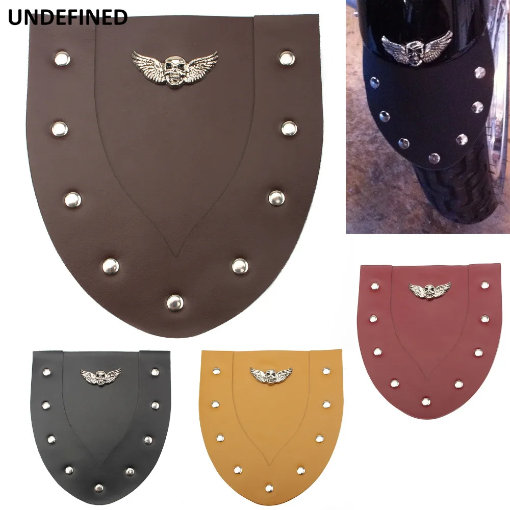

Skull Eagle Motorcycle Front Fender Flap Mudguard PU Leather For Harley Touring Dyna Softail Sportster XL 883 1200 Cafe Racer