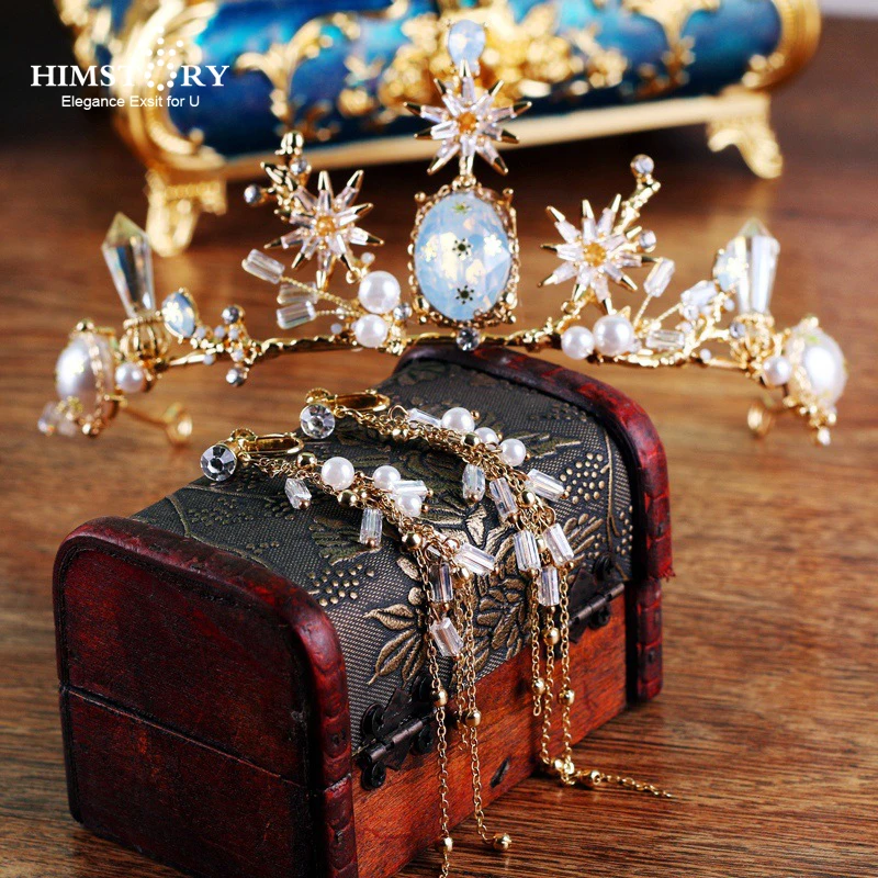 HIMSTORY 2019 New Baroque Luxury Crystal CZ Bridal Crown Tiaras Light Gold Diadem Tiaras for Women Bride Wedding Hair Accessory
HIMSTORY 2019 New Baroque Luxury Crystal CZ Bridal Crown Tiaras Light Gold Diadem Tiaras for Women Bride Wedding Hair Accessory