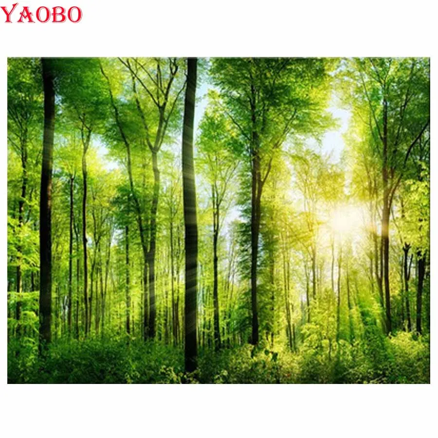 Mazayka алмазная вышивка лесное дерево природа пейзаж 5D сделай сам живопись 3d