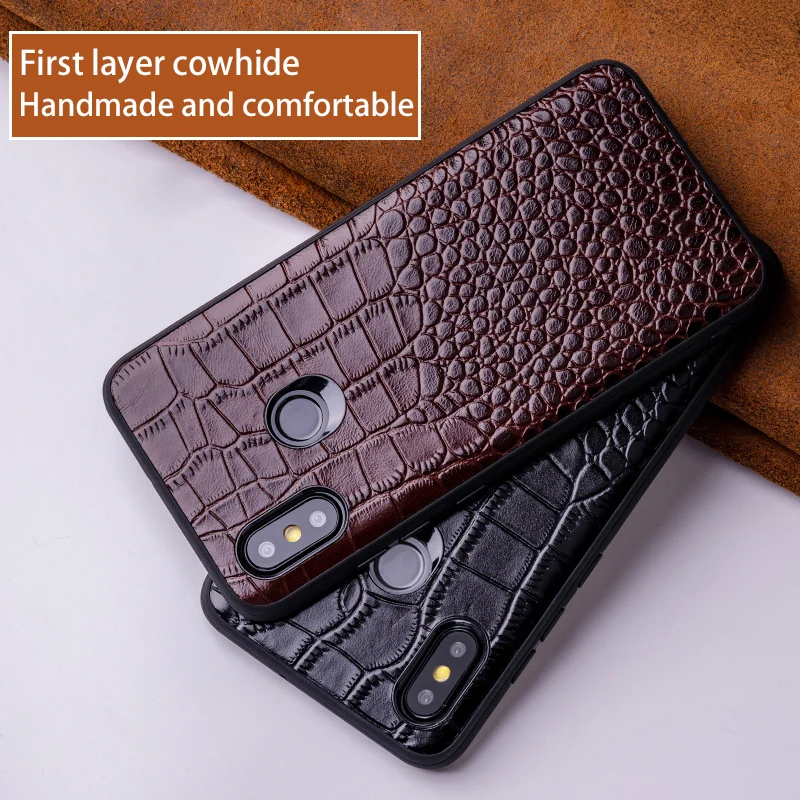 Phone Case For Xiaomi Mi 8 9se 9T A1 A2 A3 Lite Mix 2S 3 Max Crocodile Texture Back Cover Redmi Note 5 6 7 Pro 6A 7A Capa | Мобильные