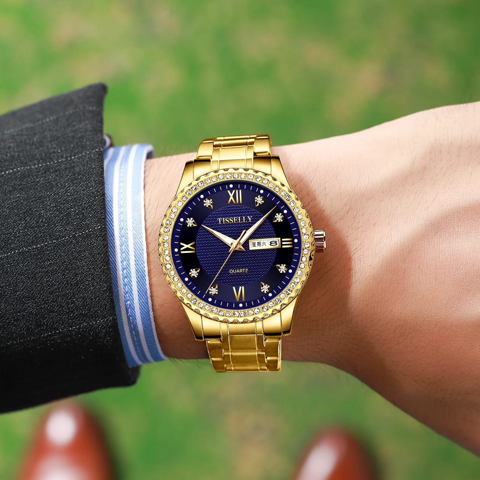 Tisselly Men's Watches Stainless Steel Casual Quartz Gold With Crystal Watch Men Waterproof Date Week Male Clock Reloj Hombre
Tisselly Men's Watches Stainless Steel Casual Quartz Gold With Crystal Watch Men Waterproof Date Week Male Clock Reloj Hombre