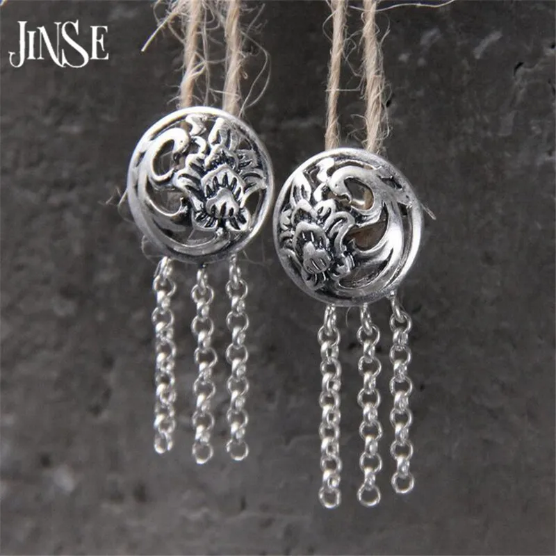 JINSE S925 Sterling Silver Earrings for Women Fine Jewelry Retro Punk Cocktail Phoenix Long Tassel Drop Dangle Earring 12.50mm
JINSE S925 Sterling Silver Earrings for Women Fine Jewelry Retro Punk Cocktail Phoenix Long Tassel Drop Dangle Earring 12.50mm