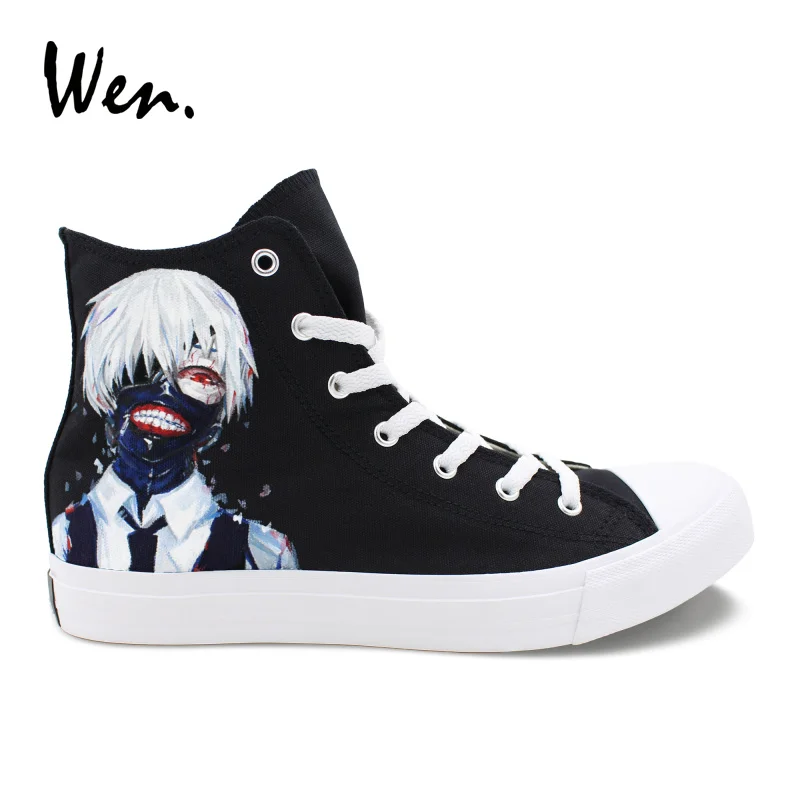 Wen Anime Design Hand Painted Laced Shoes Tokyo Ghouls High Top Black Canvas Sneakers Men Male Casual Espadrilles Flat Plimsolls
Wen Anime Design Hand Painted Laced Shoes Tokyo Ghouls High Top Black Canvas Sneakers Men Male Casual Espadrilles Flat Plimsolls