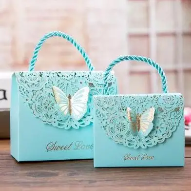 Blue purple Butterfly Flower Candy paper gift bag with handle Wedding favor Portable Gift paper Box wedding Party Favors
Blue purple Butterfly Flower Candy paper gift bag with handle Wedding favor Portable Gift paper Box wedding Party Favors