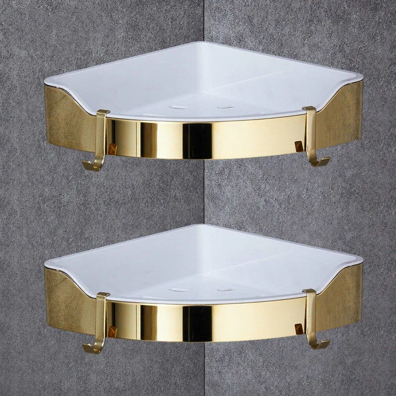 Corner Shelf Golden Stainless Steel + ABS Bathroom Shelves Chrome Wall Mount triangle Shower Caddy Rack Bath Accessories
Corner Shelf Golden Stainless Steel + ABS Bathroom Shelves Chrome Wall Mount triangle Shower Caddy Rack Bath Accessories