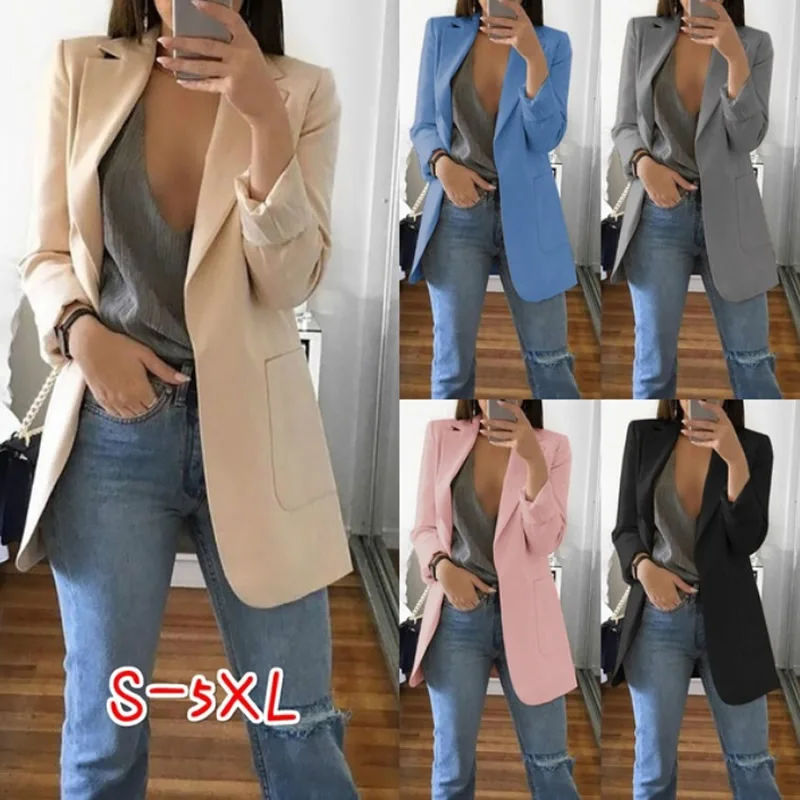 2019 New Women's jackets Coat Autumn winter Long Sleeve Business Jacket Coat Solid Color Slim Fit Lapel Ladies Work Style Suit
2019 New Women's jackets Coat Autumn winter Long Sleeve Business Jacket Coat Solid Color Slim Fit Lapel Ladies Work Style Suit