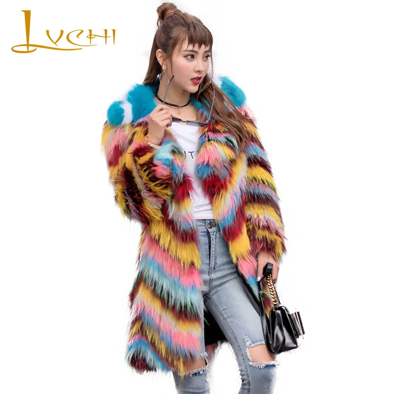 LVCHI Winter 2017Contrast Color Real Fox Fur Coats Real Natural Fox Fur Coat Women's Rainbow V-Neck Medium Causal Slim Fox Coats
LVCHI Winter 2017Contrast Color Real Fox Fur Coats Real Natural Fox Fur Coat Women's Rainbow V-Neck Medium Causal Slim Fox Coats