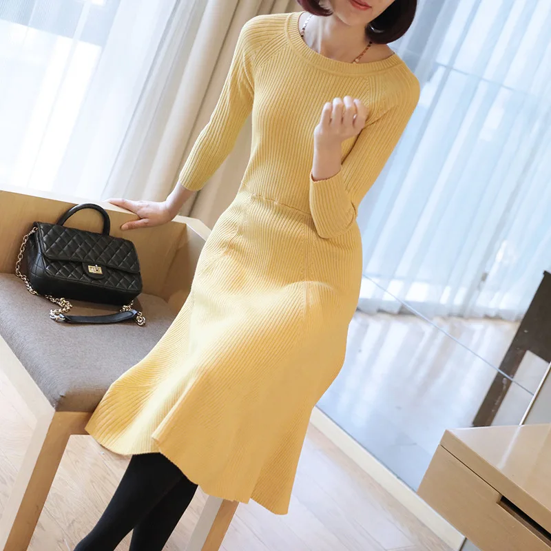 Temperament Slim High Waist A-line Spring Long Sleeve Knit Dress 2019 Spring New Women
Temperament Slim High Waist A-line Spring Long Sleeve Knit Dress 2019 Spring New Women
