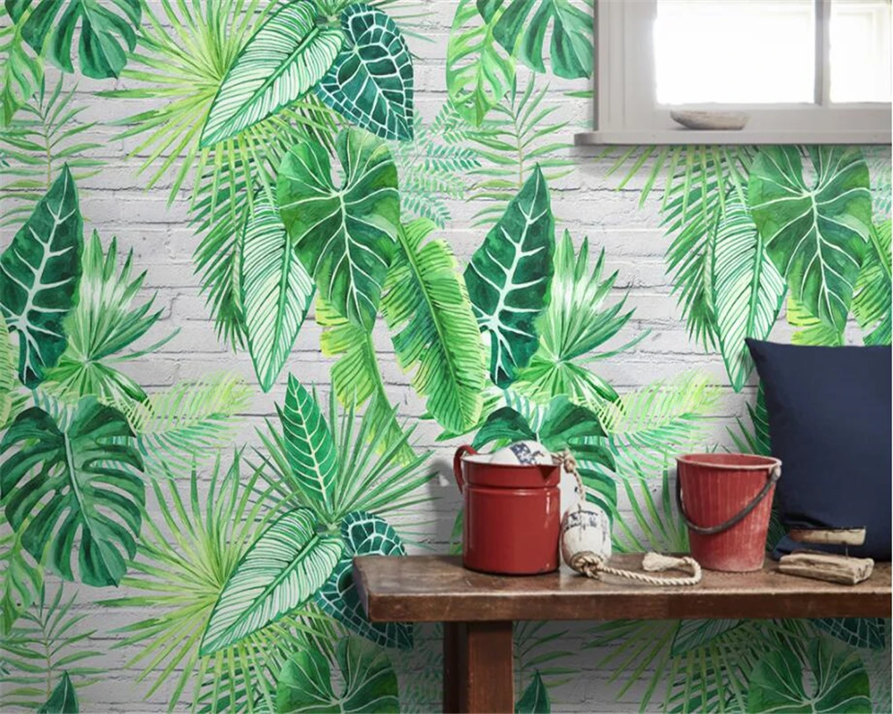 Custom Wall Wallpaper European Style Retro Hand Painted Rain Forest Plant Banana Leaf Wall Painting Wallpaper 3D Beibehang
Custom Wall Wallpaper European Style Retro Hand Painted Rain Forest Plant Banana Leaf Wall Painting Wallpaper 3D Beibehang
