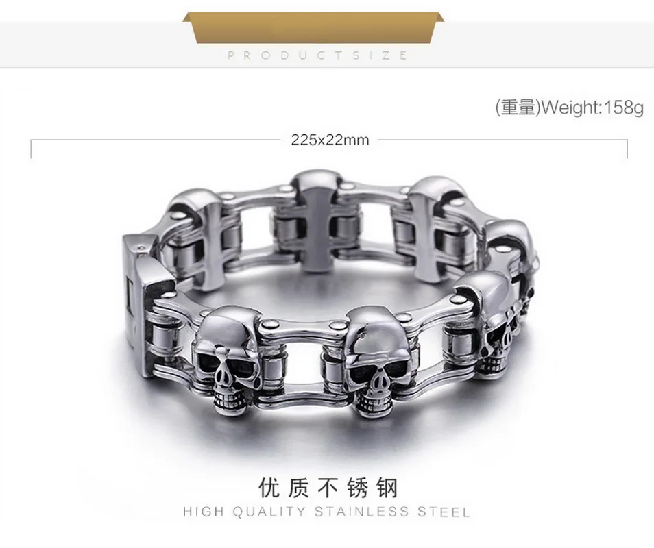 TrustyLan New Punk Rock Skull Men's Bracelets For Men Chain & Link 316L Stainless Steel Man Bracelet Dropshipping Jewelry S209
TrustyLan New Punk Rock Skull Men's Bracelets For Men Chain & Link 316L Stainless Steel Man Bracelet Dropshipping Jewelry S209